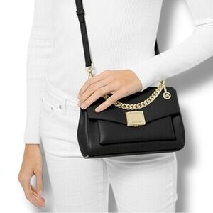Michael Kors “Lita” Medium Leather Crossbody Bag